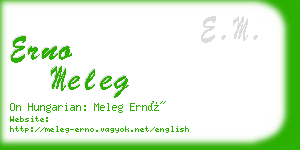 erno meleg business card